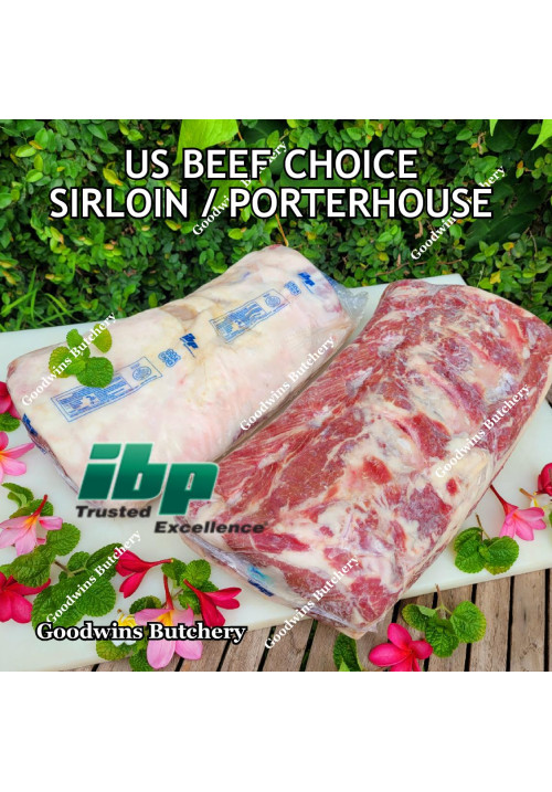 Beef Sirloin US CHOICE (Striploin / New York Strip / Has Luar) frozen whole cuts +/- 6 kg/pc (price/kg) brand USDA IBP (in stock)